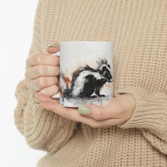 Skunk, Ceramic Mug - 11 oz, Watercolor