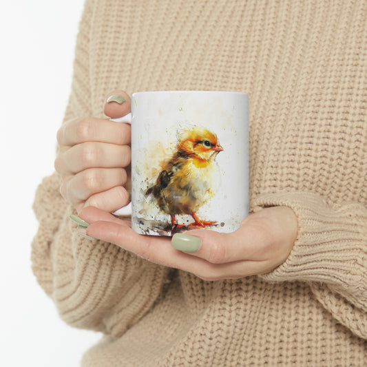 Chick, Ceramic Mug - 11 oz, Watercolor