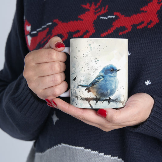 Bluebird, Ceramic Mug - 11 oz, Watercolor