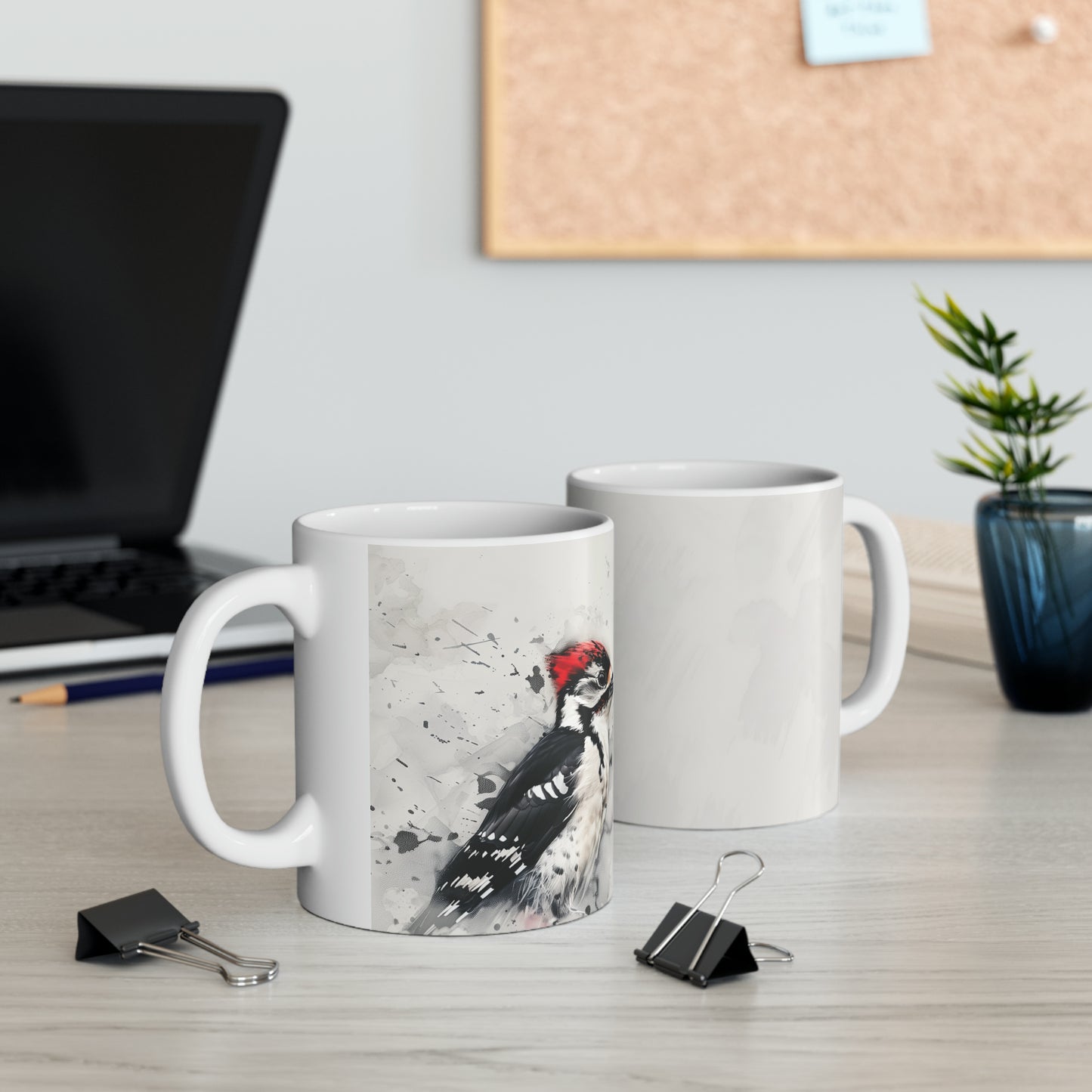 Woodpecker, Ceramic Mug - 11 oz, Watercolor