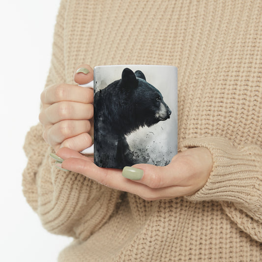 Black Bear, Ceramic Mug - 11 oz, Watercolor
