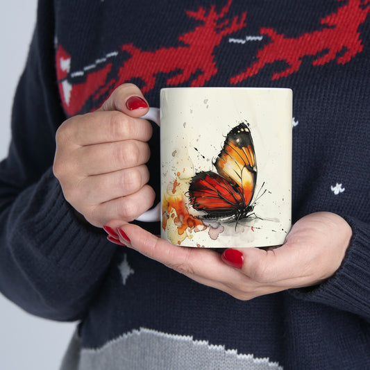 Butterfly, Ceramic Mug - 11 oz, Watercolor