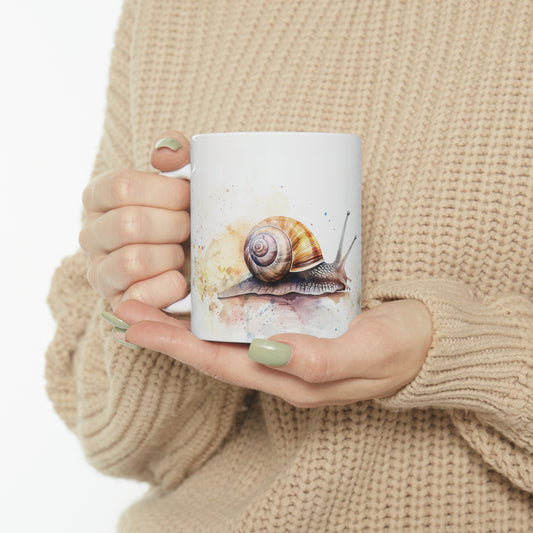 Snail, Ceramic Mug - 11 oz, Watercolor