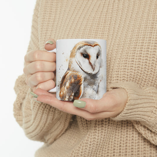Barn Owl, Ceramic Mug - 11 oz, Watercolor